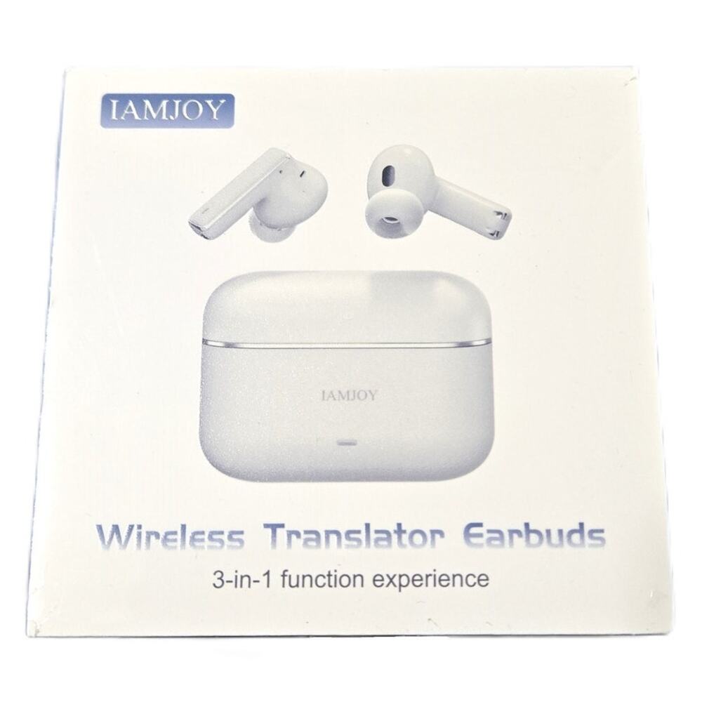 iamjoy White Language Translation Earbuds